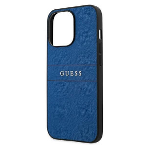 Оригинален гръб GUESS Saffiano Stripe GUHCP13LPSASBBL - iPhone 13 Pro син - Img 6