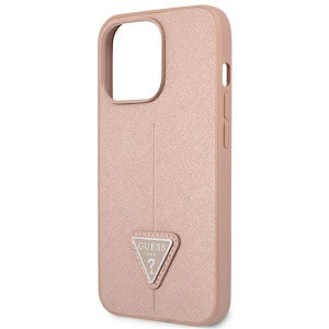 Оригинален гръб GUESS Saffiano Triangle Logo GUHCP14LPSATLP - iPhone 14 Pro розов - Img 6