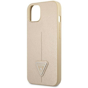 Оригинален гръб GUESS Saffiano Triangle Logo GUHCP14SPSATLE - iPhone 14 бежов - Img 6