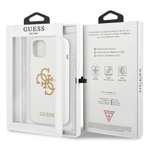 Оригинален гръб GUESS Silicone 4G Logo GUHCP13SLS4GGWH - iPhone 13 mini бял - Img 8