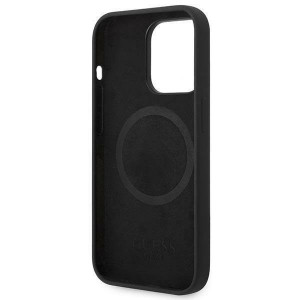 Оригинален гръб GUESS Silicone Logo Plate 4G Logo Plate GUHMP14LSBPLK MagSafe - iPhone 14 Pro черен - Img 7