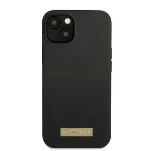 Оригинален гръб GUESS Silicone Logo Plate MagSafe GUHMP13MSPLK - iPhone 13 черен - Img 3