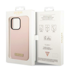 Оригинален гръб GUESS Silicone Logo Plate MagSafe GUHMP14XSBPLP - iPhone 14 Pro Max розов - Img 8