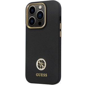Оригинален гръб GUESS Silicone Logo Strass 4G GUHCP14LM4DGPK case - iPhone 14 Pro черен - Img 2