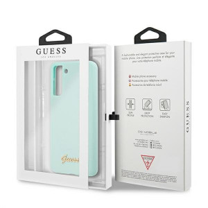 Оригинален гръб GUESS Silicone Script Metal Logo GUHCS21 5GMLSLMGLB - Samsung Galaxy S21+ 5G син - Img 8