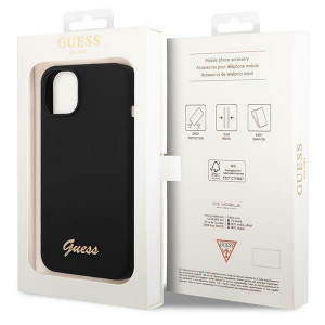 Оригинален гръб GUESS Silicone Vintage Gold Logo GUHCP14MSLSMK - iPhone 14 Plus черен - Img 8