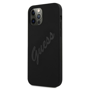 Оригинален гръб GUESS Silicone Vintage Script GUHCP12LLSVSBK - iPhone 12 Pro Max черен - Img 2