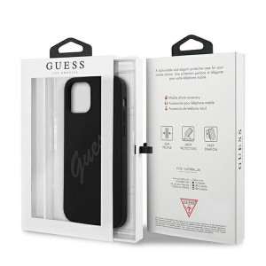 Оригинален гръб GUESS Silicone Vintage Script GUHCP12LLSVSBK - iPhone 12 Pro Max черен - Img 8