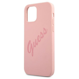 Оригинален гръб GUESS Silicone Vintage Script GUHCP12LLSVSPI - iPhone 12 Pro Max розов - Img 6