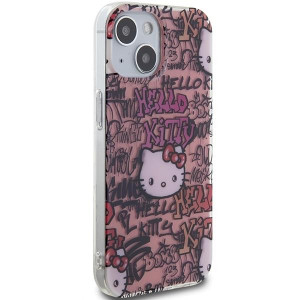 Оригинален гръб Hello Kitty IML Tags Graffiti - iPhone 15 розов - Img 4