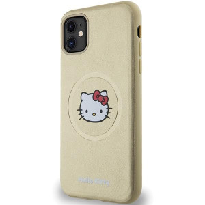 Оригинален гръб Hello Kitty Leather Kitty Head MagSafe - iPhone 11 златист - Img 2