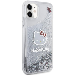Оригинален гръб Hello Kitty Liquid Glitter Charms Kitty Head - iPhone 11 сребрист - Img 4