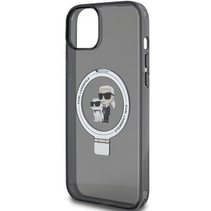 Оригинален гръб KARL LAGERFELD Ring Stand Karl & Choupette MagSafe - iPhone 13 / 14 / 15 черен - Img 6