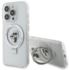 Оригинален гръб KARL LAGERFELD Ring Stand Karl & Choupette MagSafe - iPhone 14 Pro Max бял - Img 1