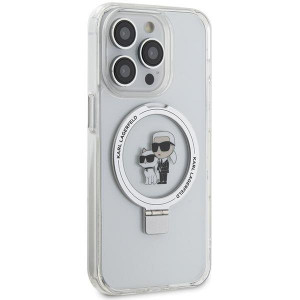 Оригинален гръб KARL LAGERFELD Ring Stand Karl & Choupette MagSafe - iPhone 13 Pro бял - Img 4