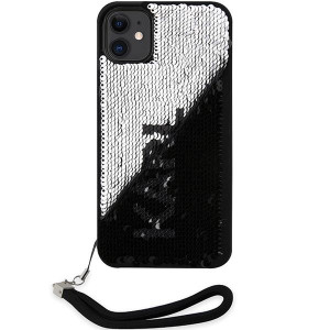 Оригинален гръб KARL LAGERFELD Sequins Cord KLHCN61PSQRKS - iPhone 11 сребрист - Img 3