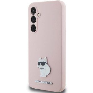 Оригинален гръб KARL LAGERFELD Silicone Choupette Metal Pin - Samsung Galaxy S23 FE розов - Img 2