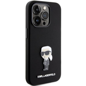 Оригинален гръб KARL LAGERFELD Silicone Ikonik Metal Pin - iPhone 15 Pro черен - Img 4