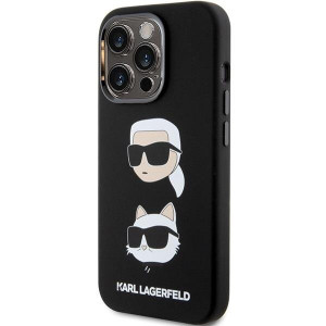 Оригинален гръб KARL LAGERFELD Silicone Karl & Choupette Head - iPhone 15 Pro Max черен - Img 2