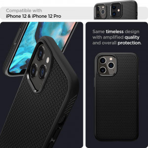 Оригинален гръб SPIGEN Liquid Air - iPhone 12 Pro Max черен мат - Img 12