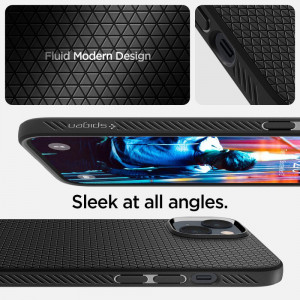 Оригинален гръб SPIGEN Liquid Air - iPhone 14 черен мат - Img 11