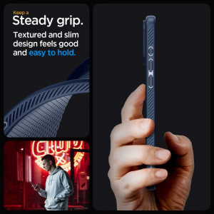 Оригинален гръб SPIGEN Liquid Air - iPhone 15 Pro Max тъмносин - Img 11