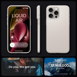 Оригинален гръб SPIGEN Liquid Air - iPhone 15 Pro natural titanium - Img 7