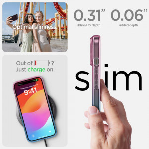 Оригинален гръб SPIGEN Liquid Crystal - iPhone 15 Gradation розов - Img 10