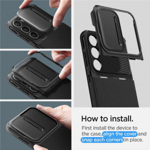 Оригинален гръб SPIGEN Optik Armor - Samsung Galaxy S23 черен - Img 12