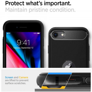 Оригинален гръб SPIGEN Rugged Armor - iPhone SE (2nd gen) / SE (3rd gen) черен - Img 12