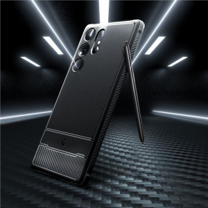 Оригинален гръб SPIGEN Rugged Armor - Samsung Galaxy S23 Ultra черен мат - Img 20