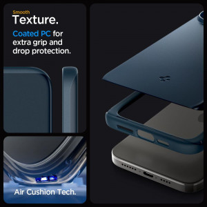 Оригинален гръб SPIGEN Thin Fit - iPhone 15 Pro Max Metal Slate - Img 13