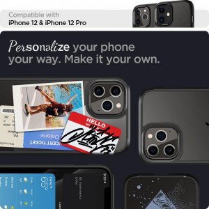 Оригинален гръб SPIGEN Ultra Hybrid - iPhone 12 / 12 Pro черен мат - Img 12