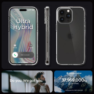 Оригинален гръб SPIGEN Ultra Hybrid - iPhone 15 Pro Frost Clear - Img 15