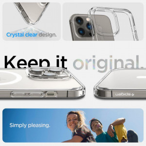 Оригинален гръб SPIGEN Ultra Hybrid MagSafe - iPhone 14 Pro бял - Img 9
