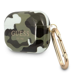 Оригинален калъф за слушалки GUESS Camo GUAPUCAMA - AirPods Pro зелен / каки - Img 3
