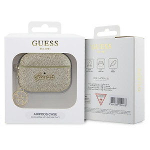 Оригинален калъф за слушалки GUESS Glitter Flake 4G Charm GUAP2GLGSHD - AirPods Pro 2 златист - Img 4