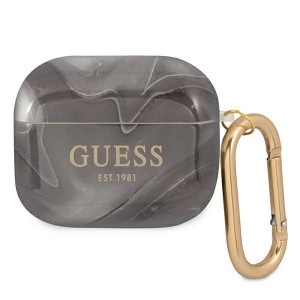 Оригинален калъф за слушалки GUESS Marble GUA3UNMK - AirPods 3 черен - Img 1