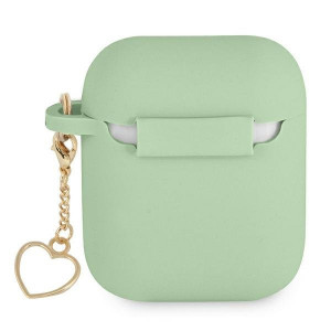Оригинален калъф за слушалки GUESS Silicone Charm Heart GUA2LSCHSN - AirPods зелен - Img 2
