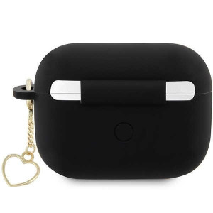 Оригинален калъф за слушалки GUESS Silicone Charm Heart GUAP2LSCHSK - AirPods Pro 2 черен - Img 2