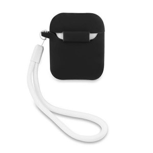 Оригинален калъф за слушалки GUESS Silicone Vintage GUACA2LSVSBW - AirPods 1 / 2 черен / бял - Img 2