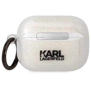 Оригинален калъф за слушалки Karl LAGERFELD Glitter Karl&Choupette KLAPHNKCTGT - AirPods Pro прозрачен - Img 2