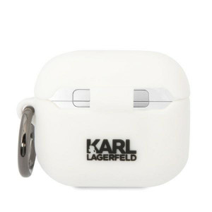 Оригинален калъф за слушалки Karl LAGERFELD Silicone Choupette Head 3D KLA3RUNCHH - AirPods 3 бял - Img 2