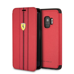 Оригинален калъф тип книга FERRARI Urban FESURFLBKTS9REB - Samsung Galaxy S9 червен - Img 1