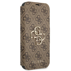 Оригинален калъф тип книга GUESS 4G Big Metal Logo GUBKP13L4GMGBR - iPhone 13 Pro кафяв - Img 3