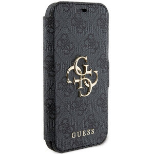 Оригинален калъф тип книга GUESS 4G Metal Logo - iPhone 13 / 14 / 15 сив - Img 4