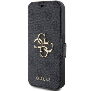 Оригинален калъф тип книга GUESS 4G Metal Logo - iPhone 15 Pro сив - Img 2