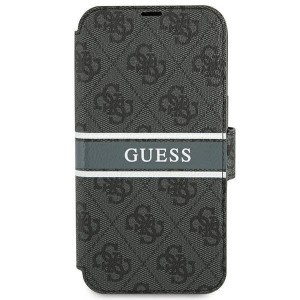 Оригинален калъф тип книга GUESS 4G Stripe GUBKP13S4GDGR - iPhone 13 mini сив - Img 2