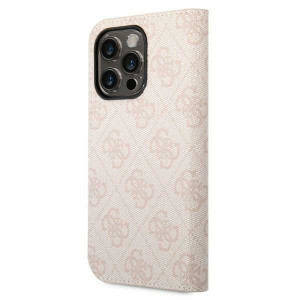 Оригинален калъф тип книга GUESS 4G Vintage Gold Logo GUBKP14LHG4SHP - iPhone 14 Pro розов - Img 2