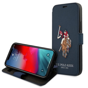 Оригинален калъф тип книга US POLO Polo Embroidery USFLBKP12LPUGFLNV - iPhone 12 Pro Max тъмносив - Img 6